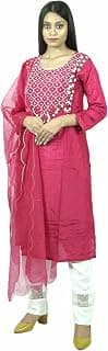 Generic Zara Ladies Fashion Hub Stylish Moti Work Muslin Kurta with Stylish Pants and Organza Dupatta for Women's & Girls