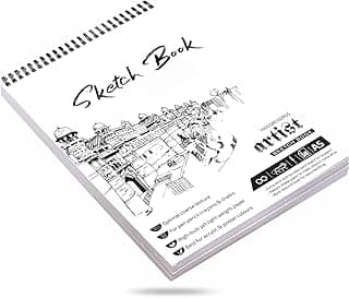 Variety Canvas 50 Sheet A5 Sketchbook Set | Top Spiral-Bound Sketchpad for Artists | Sketching and Drawing Acid Free Paper, for Doodling | Artist Oxfort Sketch Book (WHITE)