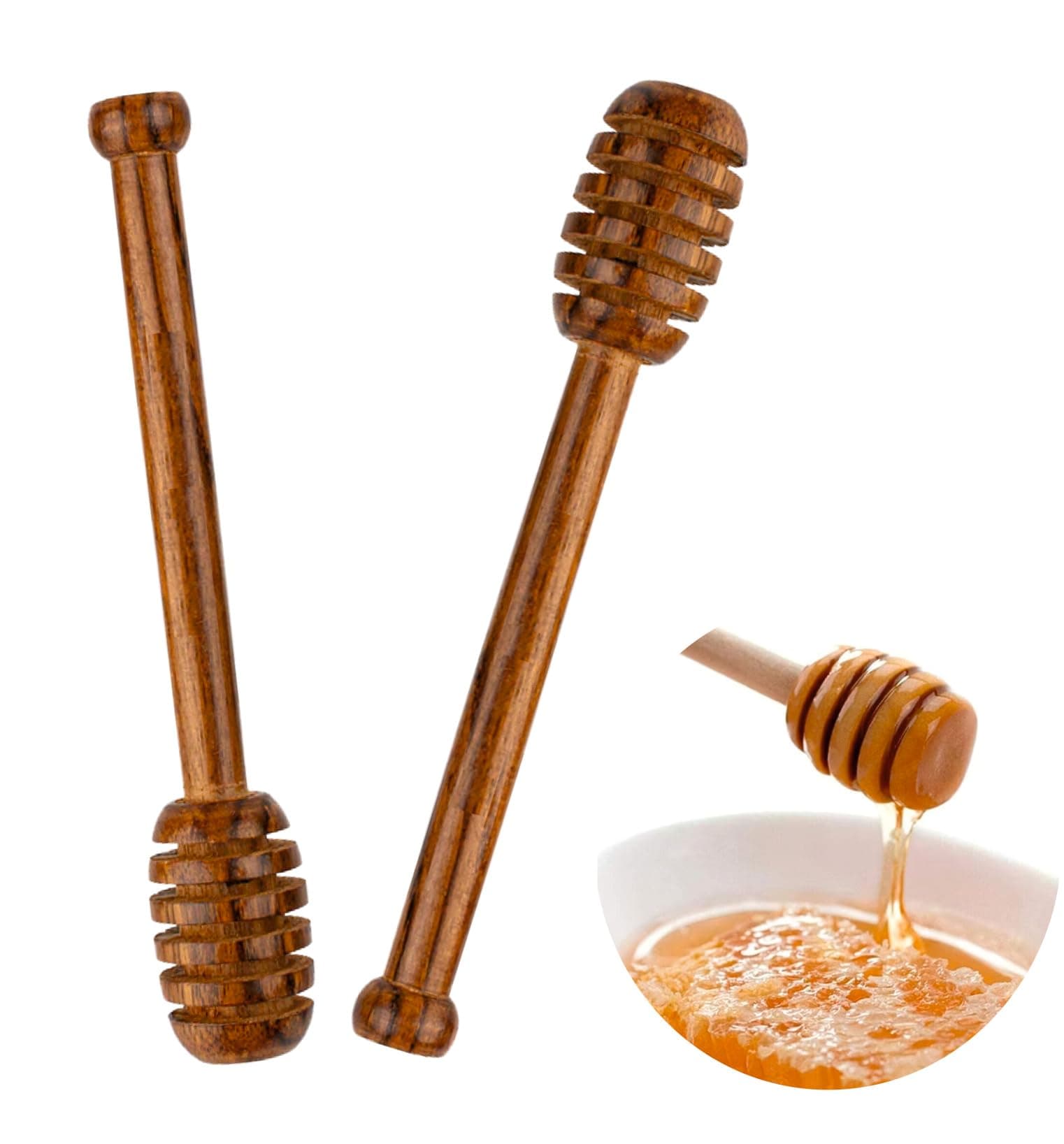 Flavoma 6 Inch Wooden Honey Dipper | Wood Honey Stick | Honey Server | 1 Pc