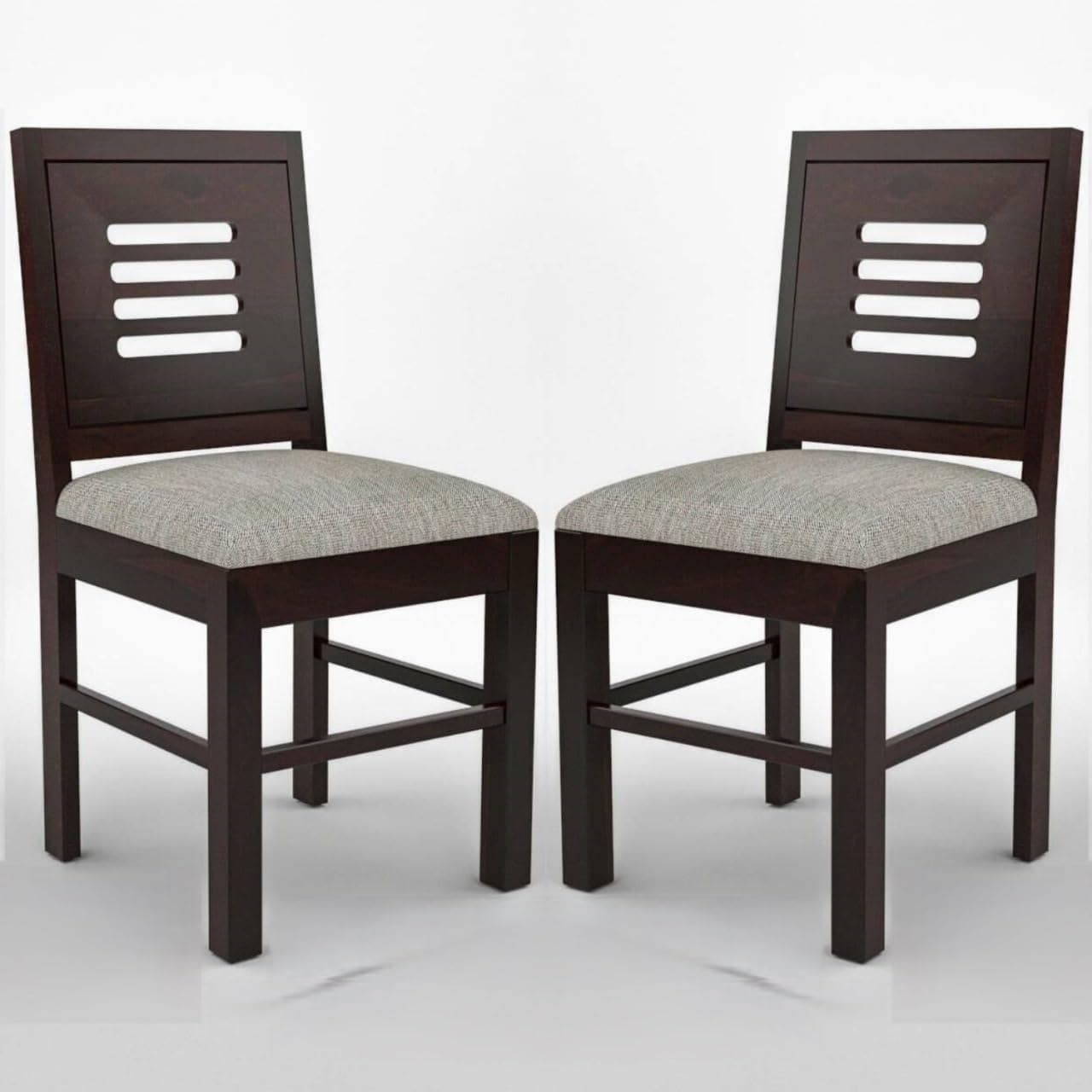 Adichwal Furniture Sheesham Wooden 2 Dining Chair Set for Living Room | Solid Wood Study Chair for Living Room | Office Chair for Home & Office | Rosewood Chair Set (Set of 2, Walnut B)