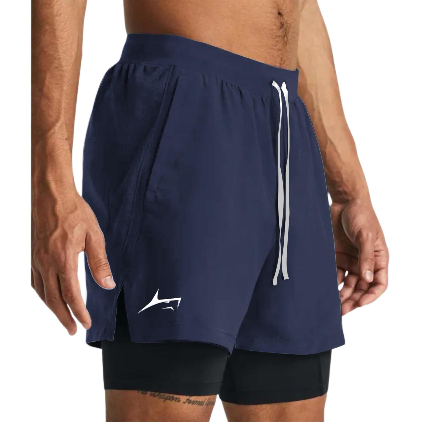 PROSHARX 2 in 1 Active Dual Shorts with Inner Tights Layer | Men's Double Layer Short for Running, Gym & Sports