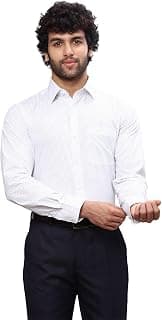 Raymond Men Slim Fit Print Pattern Pure Cotton Semicutaway Collar Full Sleeve Formal Shirt