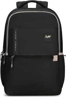 Skybags Transit 17 Inch Compatible Laptop Backpack 29L | 2 Compartments with Quick-Access Front Pocket & Rain Cover | Air-Mesh Back Panel & Side Pocket | Office & Travel Backpack for Men & Women