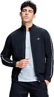 Boldfit Jacket for Men Lightweight Quick Dry Polyester Raglan Sleeve Reflective Running Sports Jacket for Men Full Zip Gym Workout Training & Outdoor, Travel All Season Jacket with Zipper Pockets