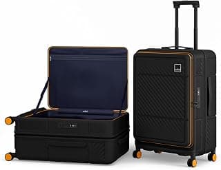 Safari Nox 8 Wheels 68cm Medium Size Trolley Bag, Open Easy, Hard Case Polycarbonate, Silent Dual Wheels Check in Luggage, Securi Zipper, Suitcase for Travel, Trolley Bags for Travel, Black