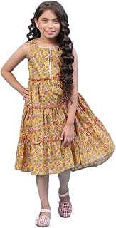 BIBA Girls Biba Girls Cotton Tiered Printed Kurta