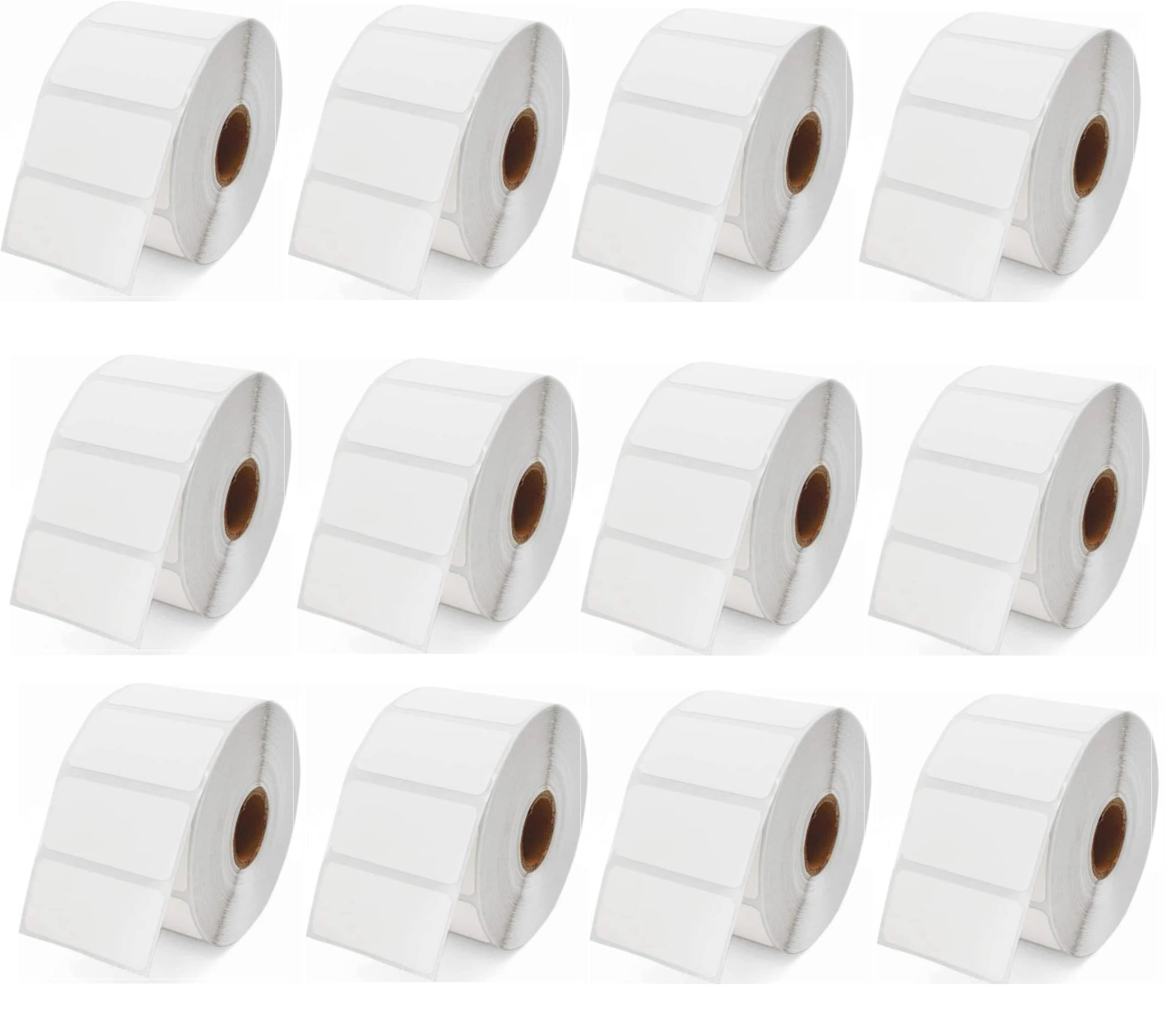True-Ally 50x25 Thermal Sticker Label 2x1 inch (50mm x 25mm) Direct Thermal Barcode MRP Sticker Labels – 400 Labels/Roll Designed for Small Thermal Printers (12 Rolls Per Pack (4800 Labels))