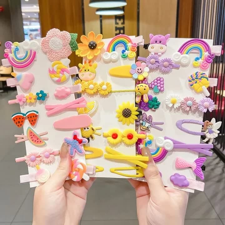 STROWBERRY Unicorn Hair Clips Rainbow Cute Hair Accessories Pins Barrettes Small Hair Clip For Kid Girls & Women (Pack of 12 pcs) - Multi Designs