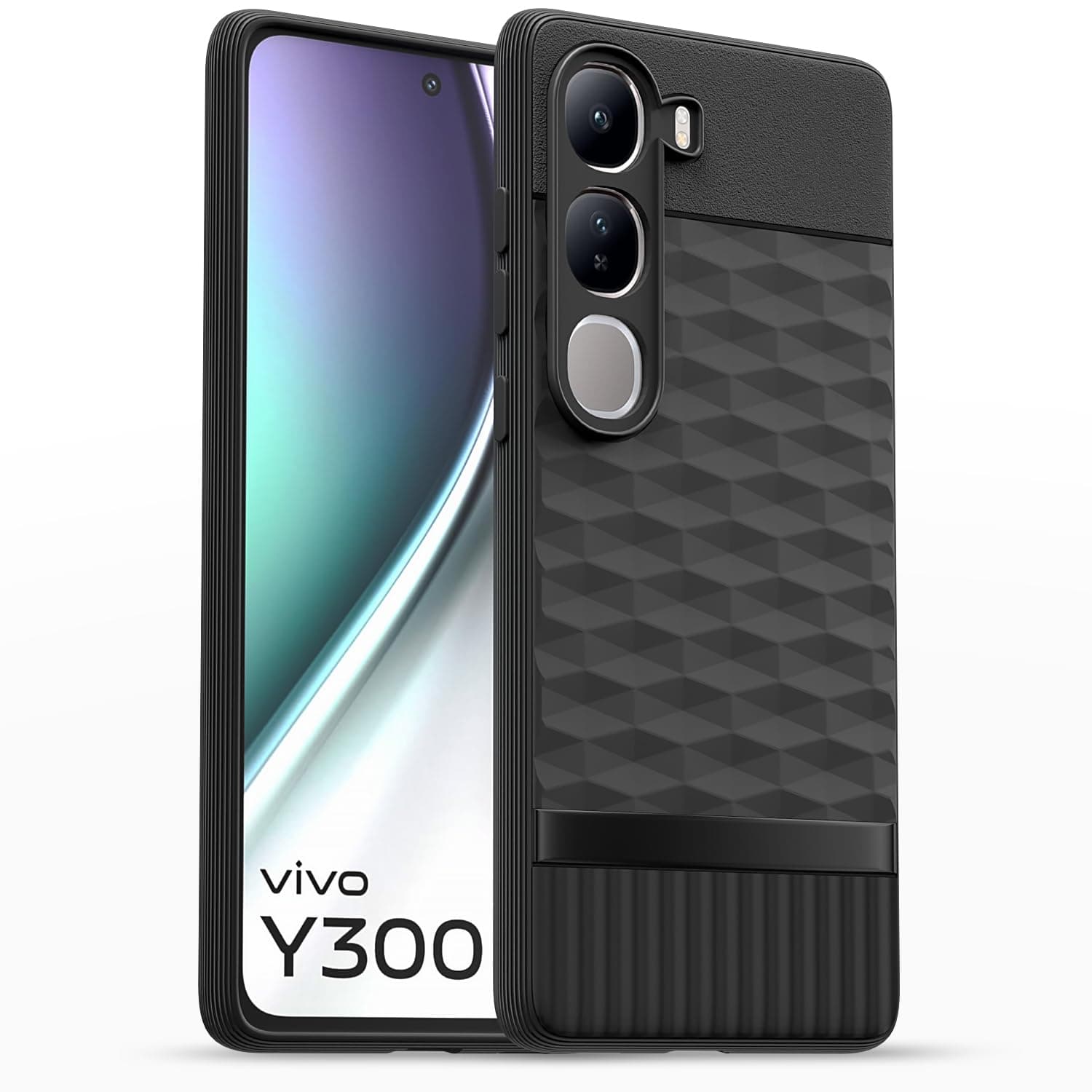 Amazon Basics Back Cover for Vivo Y300 5G| Full Camera Protection | TPU Soft Flexible Shockproof Back Case(Black)