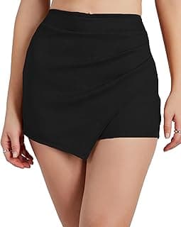 ADDYVERO High Rise Elasticated Waistband Cotton Blend Women Above Knee/Mini Bodycon Wrap Skort/Shorts
