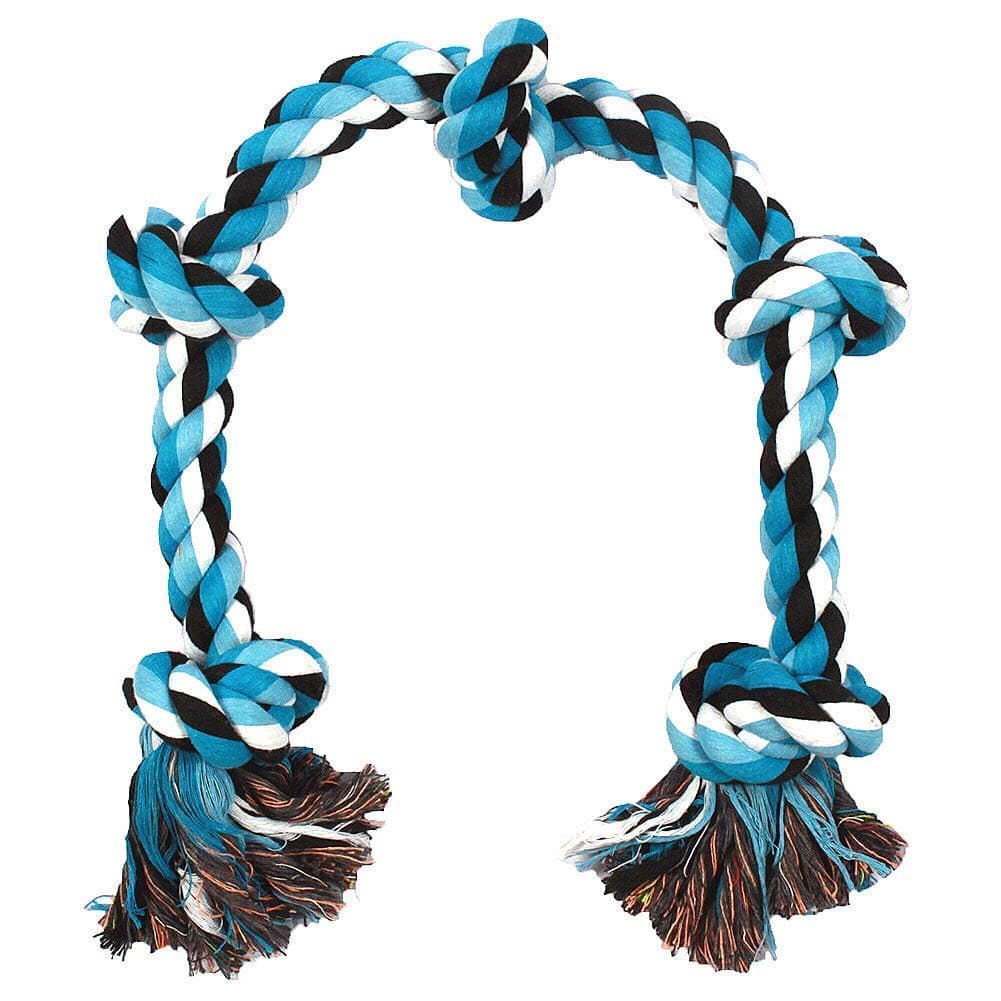 Foodie Puppies Durable Cotton Rope Dog Toy for Aggressive chewers, Strong Knotted Design for tug-of-war, Supports Dental Health, Washable, Ideal for Medium and Large Dogs (5 Knots Rope)