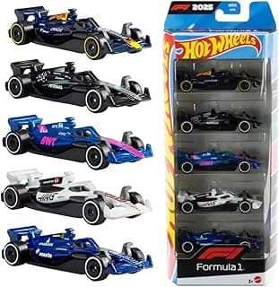 Hot Wheels Car 2026 Formula 1 Pack of 5 (Oracle Red Bull, AMG Petronas, BWT Alpine, Money Gram Haas, Williams Racing) Multi - Color