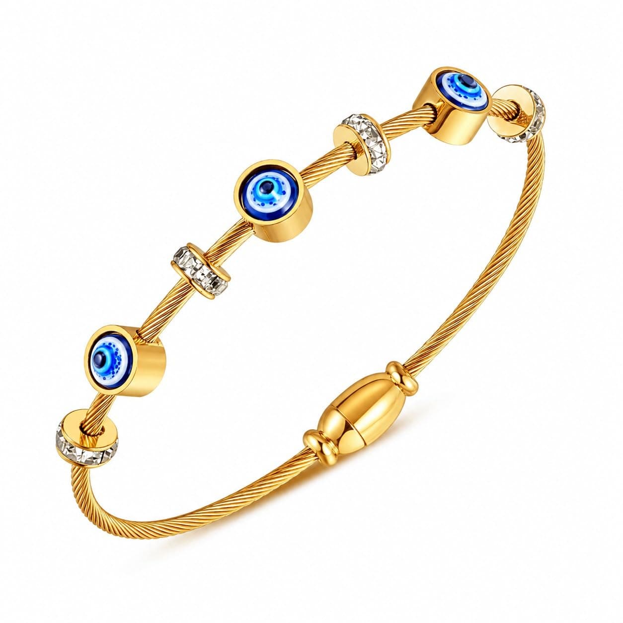 MEENAZ evil eye bracelets for women stylish Evil Eye Bangles for women Anti Tarnish Stylish Adjustable hand gold Bracelet for girls Kada for Women Magnet Accessories Jewellery friendship crystal