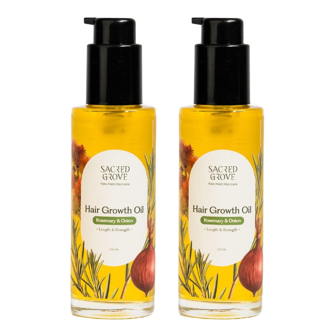 Sacred Grove Rosemary & Onion Oil for Hair Growth | Saygrow Combo | Made Using 16 Potent Raw Herbs | Intensive Hair Growth Treatment | Stimulates Hair Follicles & Promotes Circulation | 100 ml each