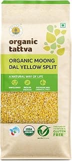 Organic Tattva Yellow Moong Dal Split 500g | Protein-Rich Pesara Pappu Easy-to-Digest Dal for Daily Cooking | Pure, Unpolished & Organic Homestyle Pulses