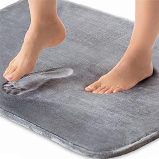 BSB HOME All Purpose Non Slip Anti-Skid - Memory Foam Door Mat, Kitchen Runner Super Absorbent - Quick Dry | Water soak (16" x 24", Grey)