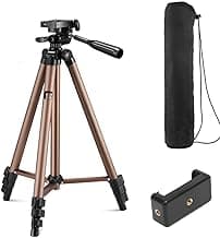 Syvo WT 3130 Aluminum Tripod (133 cm), Universal Lightweight Tripod with Mobile Phone Holder Mount & Carry Bag for All Smart Phones, Gopro, Cameras