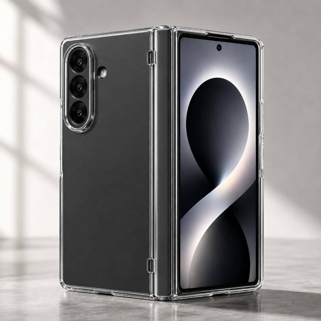amazon basics Transparent Clear Case for Samsung Galaxy Z Fold 8 Ultra, Slim Shockproof Hard PC Back Protection Cover (Clear)