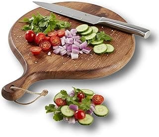 THEHEARTWILL® Premium Round Mango Wood Chopping Board | Multipurpose Wooden Cutting Board for Kitchen | Serving Platter | Pizza Tray | Charcuterie Board | Ideal Gift for Mom & Wife