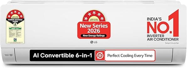 LG 1.5 Ton 5 Star,New star rated, Smart Inverter Split AC (Copper, AI Convertible 6in1,VIRAAT Mode, Faster Cooling & Energy Saving, 4 Way Swing, HD Filter with AntiVirus Protection, AS-Q19YNZE1,White)