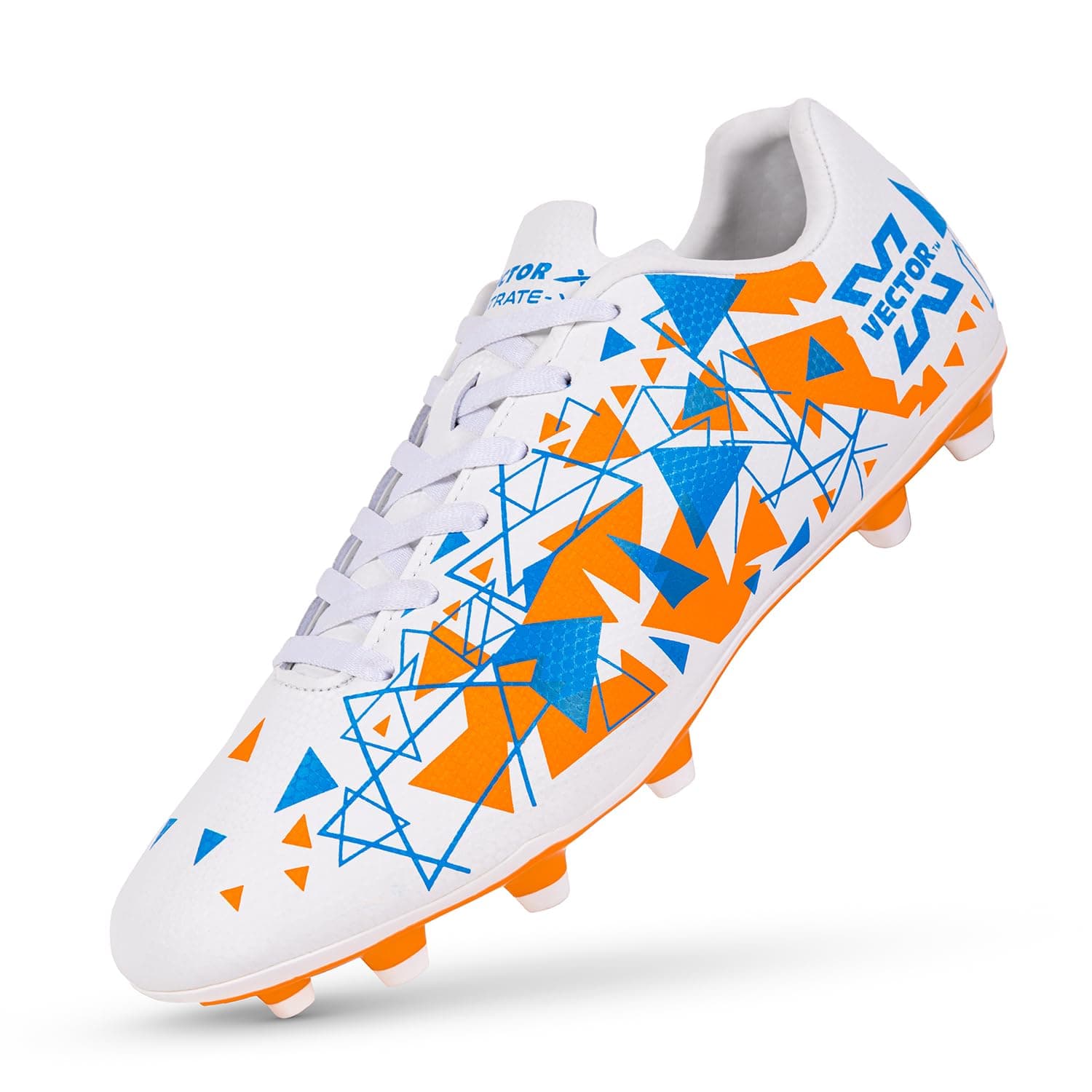 Vector X Mens Nitrate-X Synthetic Leather Upper|TPU Sole Football Soccer Shoes/Studs with Socks & Shinguard Combo Walking |Lace-Up|Comfortable Sports Boot Footwear Shoe for Adult, Men & Boys