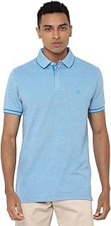 Allen Solly Men’s Pastel Shade Polo T‑Shirt | Bird’s Eye Knit Texture | Soft Cotton‑Blend | Regular Fit | Half Sleeves | Casual Everyday Wear