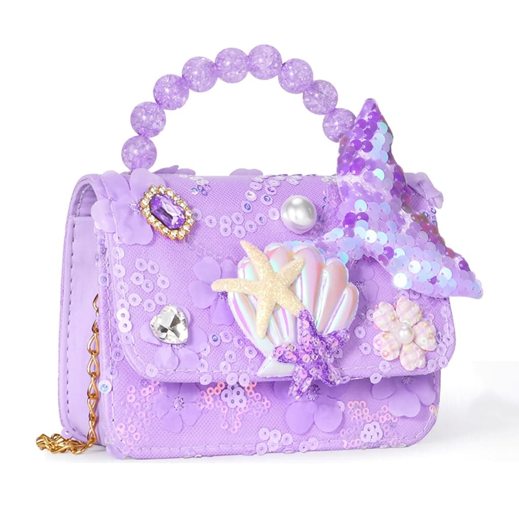 PATPAT® Mermaid Sling Bag for Girls,Fashion Cute Hand Bag for Girls Shoulder Stylish Latest Gifts Kids Age 3-8 Purse Cross Body Woman,14x5x11cm