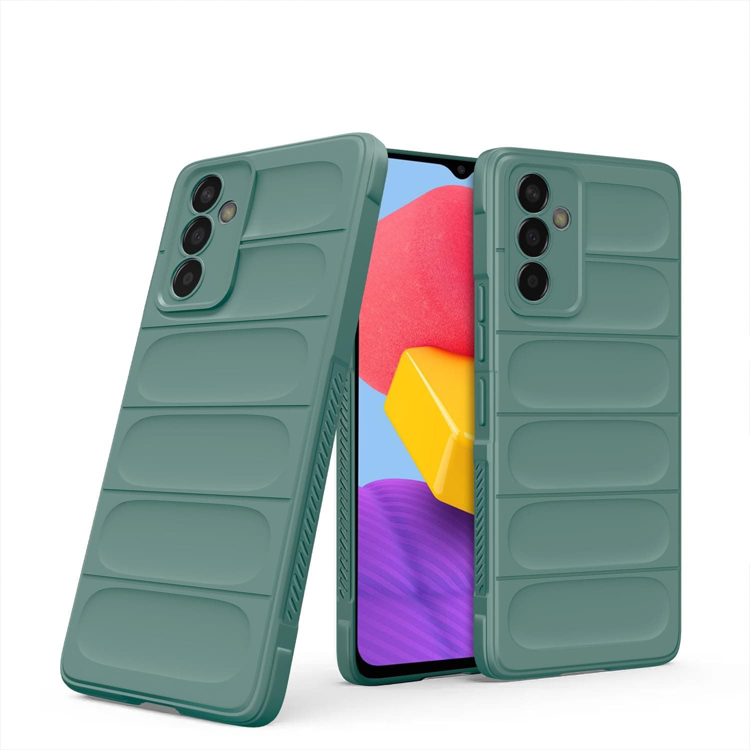 Amazon Basics Back Cover for Samsung Galaxy A34 5G | Soft Matte Liquid Silicone TPU | Camera Protection | Shockproof Bumper Case (Green)