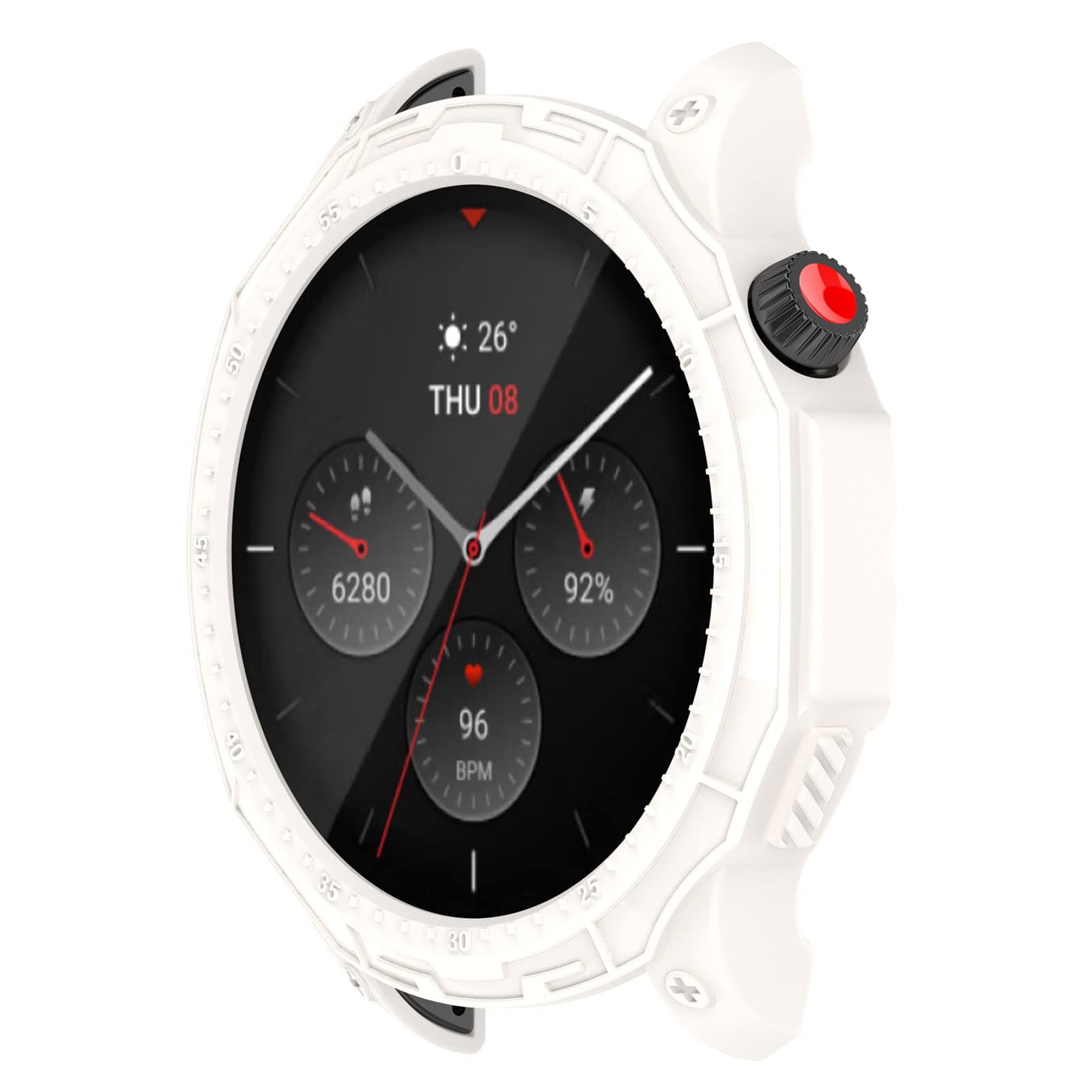 Oboe TPU Bumper Shell Case 'Compatible with' Amazfit GTR 4 & GTR 4 Pro Watch Shockproof Thin Bumper Cover Protector (Ivory White)