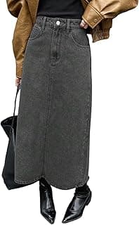 KOTTY Women's Solid Carbon Grey Maxi Skirt