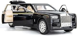 Okean Exclusive Alloy Metal Pull Back Die-cast Car 1:32 Roll Royce Phantom Diecast Metal Pullback Toy car with Openable Doors & Light, Music Boys Gifts Toys for Kids【 Black 】