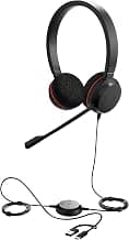 Jabra Evolve 20 Stereo Headset with noice canceling mic, Connect to Mobile/Tablet via USB-C/A, Lightweight Headband