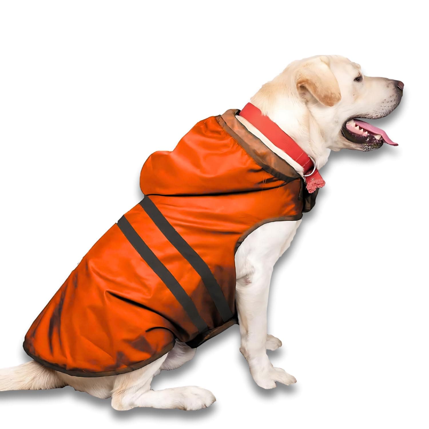 Pets Empire Lightweight Raincoats Jacket for Dogs, Adjustable Hooded Dog Raincoats, Waterproof Rain Coat Slicker Poncho for Dogs (5XL, Neon Orange), 1 Count