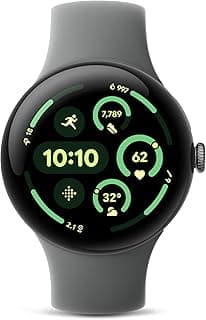 Google Pixel Watch 3 (45mm) Latest Model - Android Smartwatch, Heart Rate Tracking, Fitbit Advanced Running, Fitness Insights, 24-Hour Battery - Matte Hazel Aluminum Case - Hazel Band - Wi-Fi, Grey