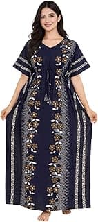 Bahumaan Pure Cotton Kaftan Nighty for Women | Kaftan Maxi for Women | Kaftan Night Gowns for Women | Cotton Nighty for Women Stylish |