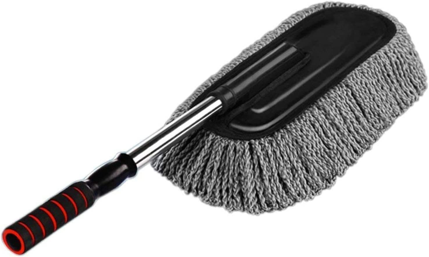 Car Duster, Extendable Long Handle Microfiber Car Duster Exterior Scratch Free Car Cleaning Tool, Car Dust Brush for Truck, Pickup,-(Pack of -1) Grey