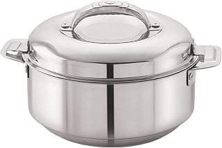 CELLO Maxima Insulated Casserole Hot Pot For Kitchen 1350ml, Silver | Easy to Serve Lightweight Outdoor Safe Keeps Food Hot and Warm Airtight Insulated Casserole Hot Pot Pack Set For Roti Rice Biryani