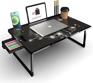 TER Office Table for Home/Writing Desk for Office/Folding Table for School/Folding Study Table/Work from Home-Multipurpose Table-> (COTEED * Black Flower)