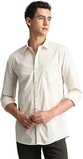 Peter England Men's Cotton Slim Fit Print Shirt