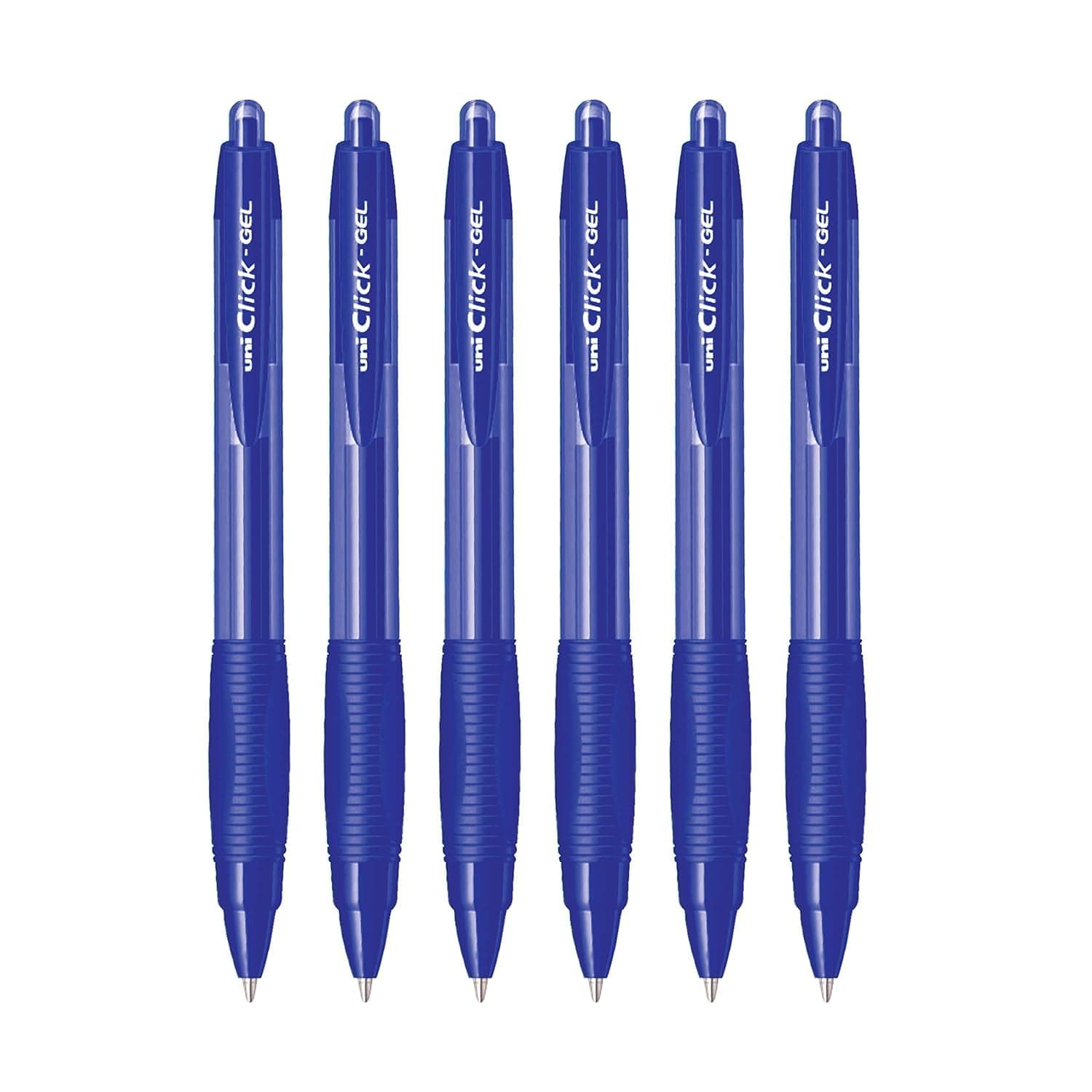 uni-ball Click Gel X SGR7 0.7 mm Retractable Gel Pens, Blue Ink, Pack of 6