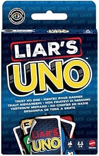 Mattel Games Liar’s UNO Card Game for Adults, Kids, Families, Parties & Game Nights, Travel Fun, Outwit Other Players with Bluffing & Trickery
