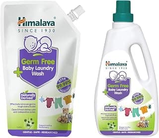 Himalaya Germ Free Baby Laundry Wash 1 L Bottle & Germ Free Baby Laundry Wash Liquid, 1 L Pouch, White, (7004801)