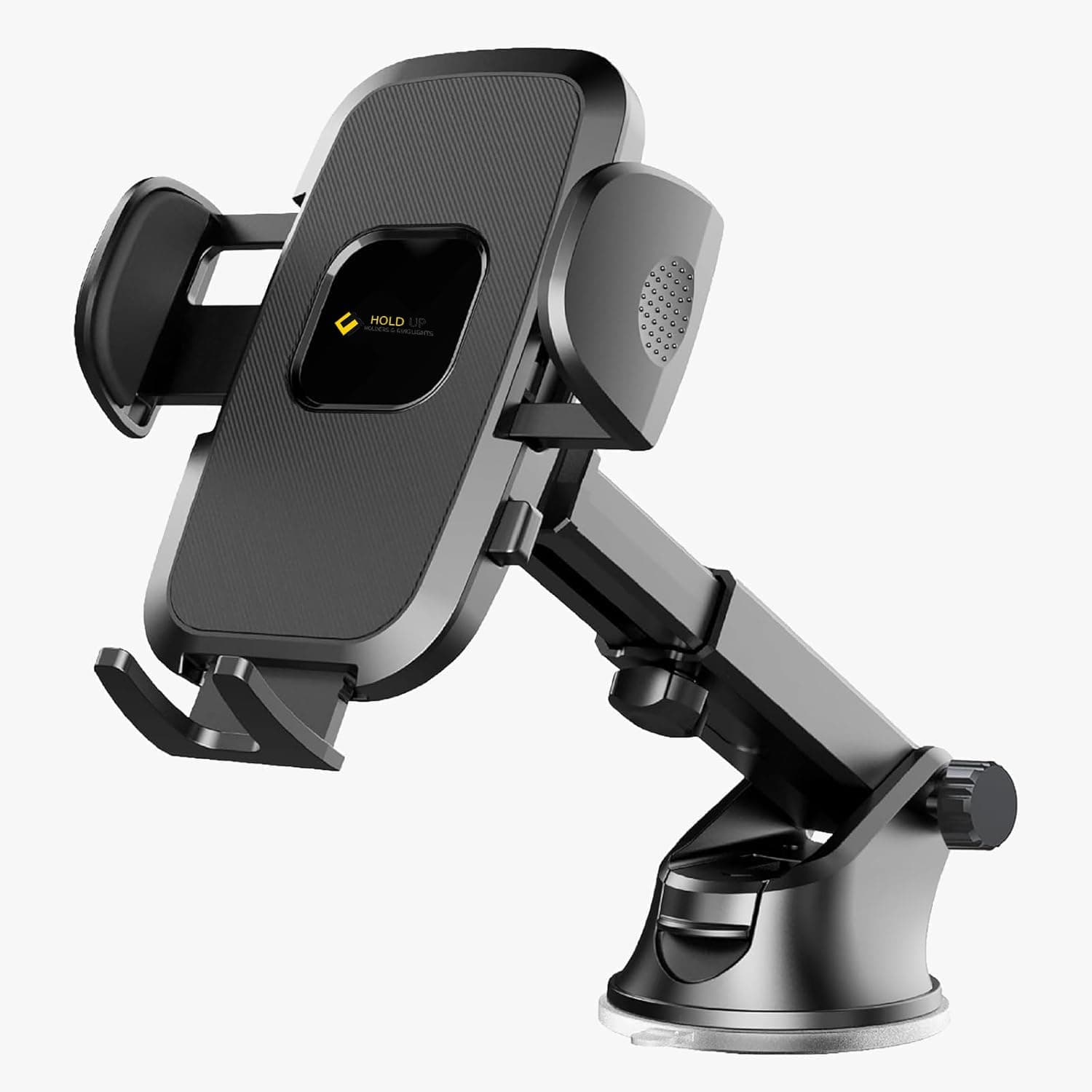 HOLD UP Premium Mobile Holder for Car with Back Button Unlocking Mechanism, Strong Suction Cup, 360° Rotatable,Car Mobile Holder for Wildshield and Dashboard, Compatible with 4 to 7" Smartphone