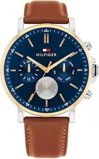 Tommy Hilfiger Duncan with Qtz Multifunction Silver Dial Brown Strap Watch for Men - TH1710702W