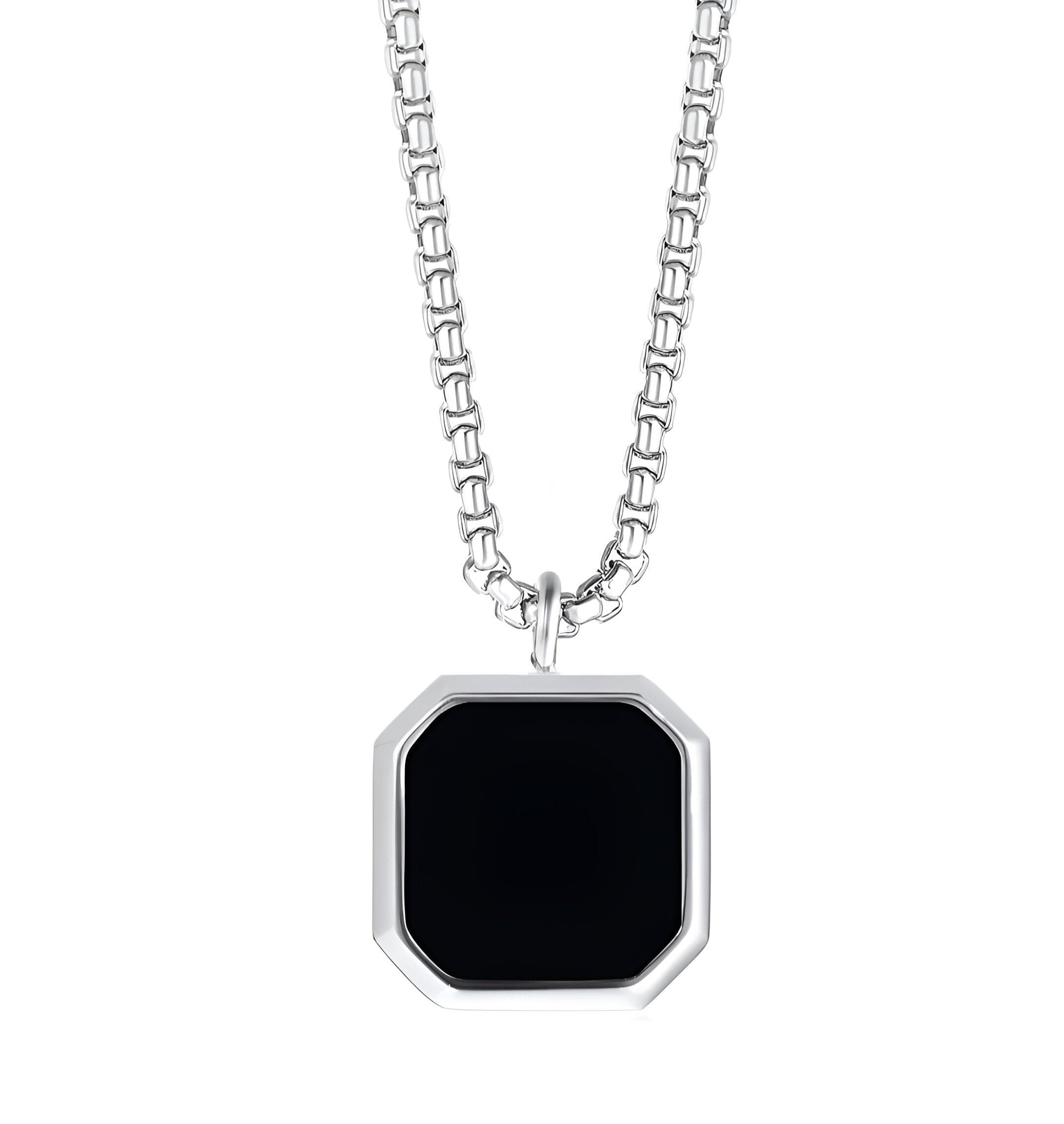 R Art Men's Jewellery Neck Chain for Men & Boys Geometric Stainless Steel Locket Pendant Necklace Chain For Men Boys Anniversary Gift For Husband,Birthday Gift