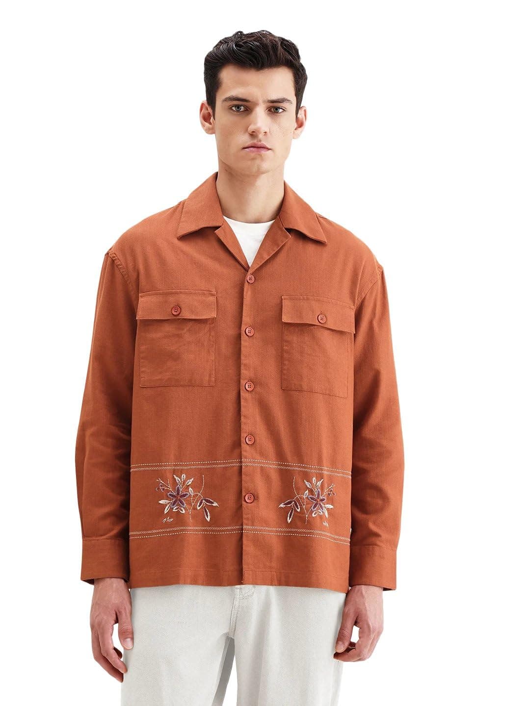 Rare Rabbit Regular fit Embroidered Shirt