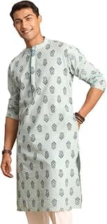 Shvaas By Vastramay VASTRAMAY Men's Block Print Cotton Kurta