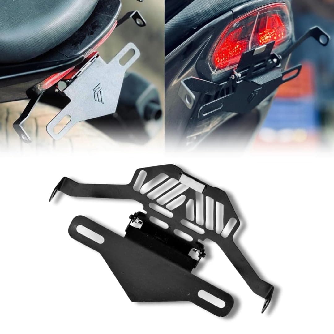 PHANTOM Heavy-Duty Foldable Magnetic Tail Tidy – Large Metal Fender Eliminator Kit for Bikes | 25 x 32 cm Number Plate Holder | Universal Fairing Accessory