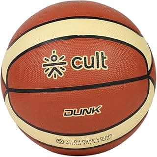 CULT Premium Dunk Basketball Size 7 – Official Match Ball for Indoor & Outdoor Play Durable Rubber Build, Deep Channel Grip & Consistent Bounce – Brown Cream