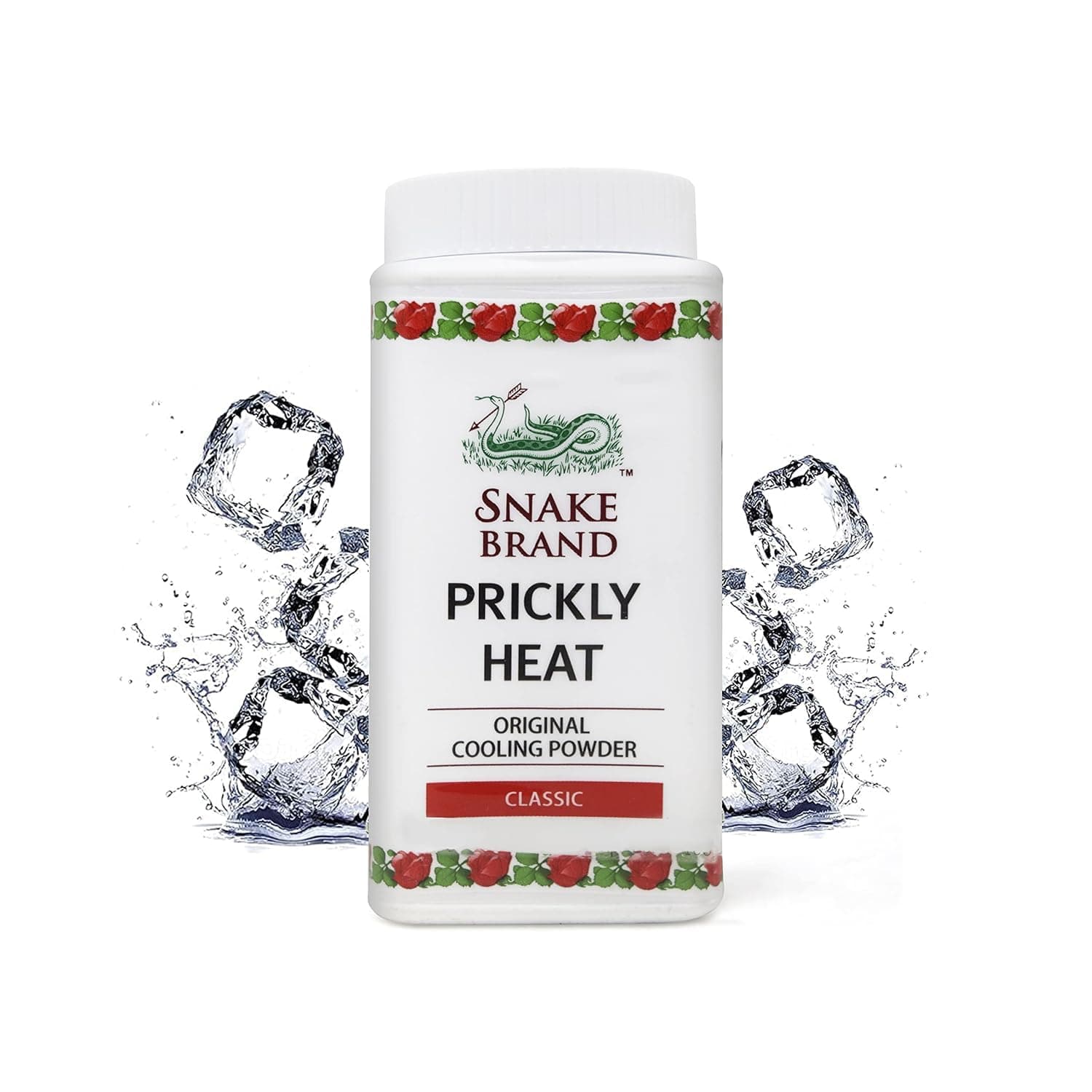 Snake Brand Prickly Heat Cooling Powder Classic 50 g – Instant Cooling Relief, Sweat‑Absorbing Talc for Heat Rash & Itch